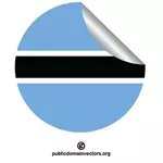 Autocollant rond avec le drapeau du Botswana