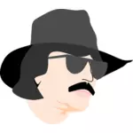 Cowboy avec lunettes de soleil vector image