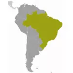 ברזיל מיקום מפה וקטורית ציור