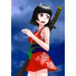 Anime dziewczyna wojownik