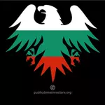 Heraldisk örn med flagga av Bulgarien