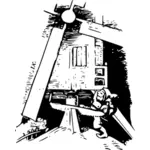 Image vectorielle d'un moulin à vent