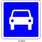Vector afbeelding van motorcars alleen blauw vierkant Frans bord
