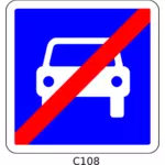 Vector illustration of end of regulated highway roadsign
