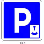 Vektorový obrázek parkovací disk oblast modré dopravní značka