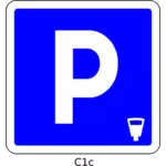 Vector illustration of metred parking area blue road sign