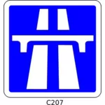 Vector drawing of start of motorway section roadsign