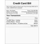 האיור וקטורית דוגמה חשבון כרטיס האשראי