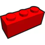 1 x 3 dětský cihla prvek červené Vektor Klipart