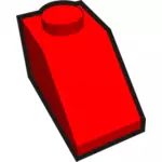 1 x 1 gekanteld kid's baksteen element rode vector tekening