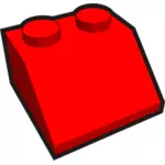 1 x 2 gekanteld kid's baksteen element rode vector tekening