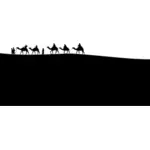 Camel's caravan silhouette