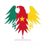 Eagle bentuk dengan bendera Kamerun