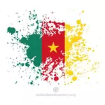 Flag of Cameroon in ink splatter shape