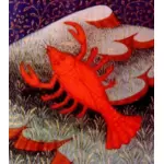 Röd krabba ritning