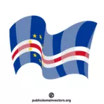 Kap Verde viftar med nationell flagga