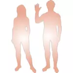 Des Mannes und der Frau silhouette