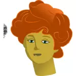 Kızıl saçlı kadın portre vektör küçük resim