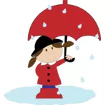 雨の中の少女