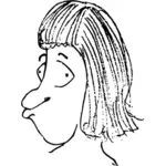 Furten mann karikaturtegning head vektor illustrasjon