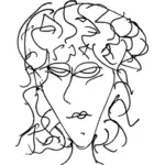 Desen animat de femeie pe cap