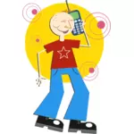 Cartoon phone guy