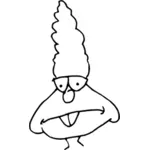 Uomo di cartone animato con illustrazione vettoriale denti di coniglio