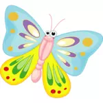 Usměvavá kreslený motýl vektorové ilustrace