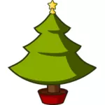 Kerstboom in pot vector afbeelding