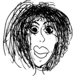 Wanita dengan tatanan rambut besar vektor clip art