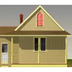American Gothic house vector illustration