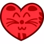 Ilustración vectorial de corazón de gato