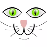 Vektor Klipart kočka se zelenýma očima