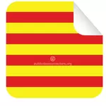 カタルーニャの旗の正方形のステッカー