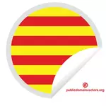 Autocollant avec le drapeau de la Catalogne