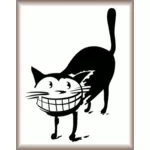 Gambar vektor monokrom kucing