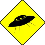 UFOn Varning tecken vektorbild