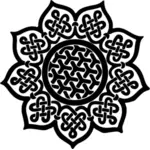 Zwart-wit Keltische mandala vectorillustratie