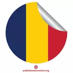 Sticker with flag of Chad