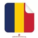 Tsjads flagg i kvadrat klistremerke
