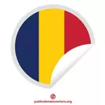 Tchads flagga färgat klistermärke