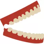 Tanden babbelend met rode basis vector afbeelding
