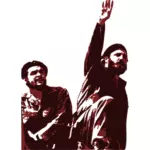Imagine vectorială Che Guevara şi Fidel Castro