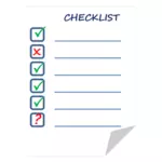 Checklist on paper sheet