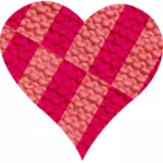 Chequered wool heart