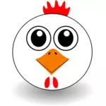 Funny chicken face vector drawing