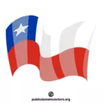 Bandera nacional de Chile ondeando