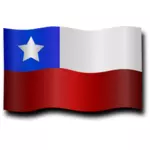 Blåsigt chilenska flaggan vektor ClipArt