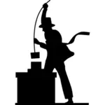 Chimney sweep silhouette vector image
