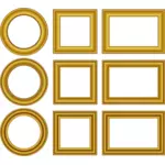 Vector afbeelding van set gouden frames